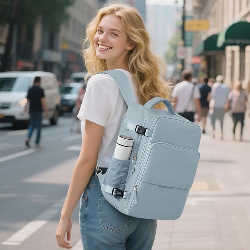 Women's Flight Approved Travel Backpack with USB Charging, Lightweight & Waterproof, Ideal for College, Work and Travel