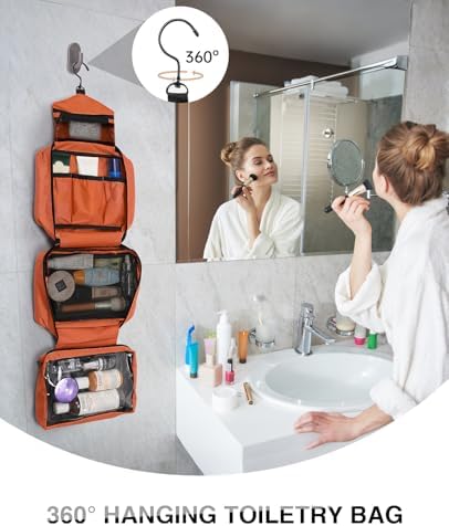 Travel Toiletry Bag for Women Men - Portable Large Hanging Organizer Sell Point: Makeup Bag for Cosmetic, Shampoo, Condi