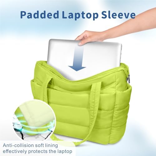 TOPDesign Lightweight Puffy Handbag for Women Travel TOPDesign Quilted Shoulder Bag for Women Work TOPDesign Puffer Tote