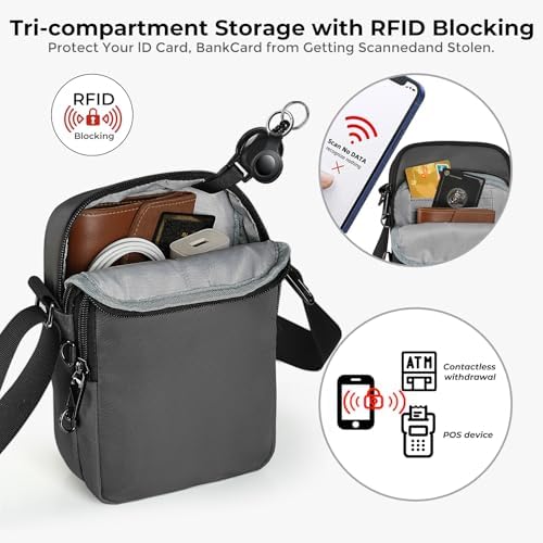 Tibroni Anti Theft RFID Crossbody Bag for Men and Women | Tibroni Sling Bag with Zipper Lock for Men and Women | Tibron
