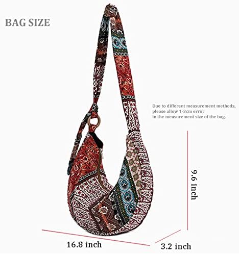 KARRESLY Women's Ethnic Style Sling Crossbody Bag with Adjustable Strap