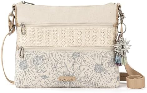Sakroots Eco Twill Crossbody Purse - Eco Friendly Material For Everyday & Travel - Zipper Closure & Adjustable Strap