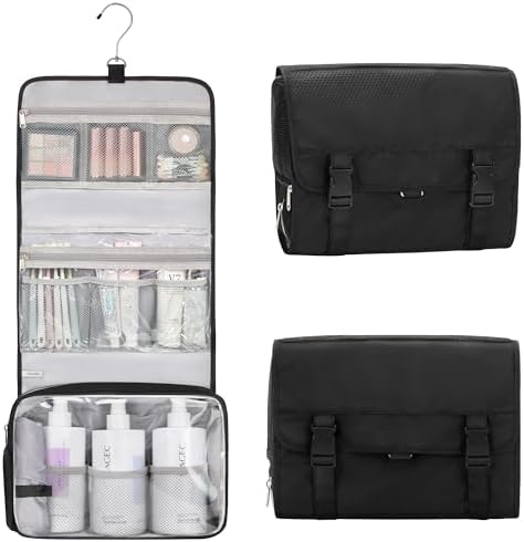 Relavel Travel Toiletry Bag for Men, Large Capacity Travel Kit, Hanging Toiletry Bag for Women