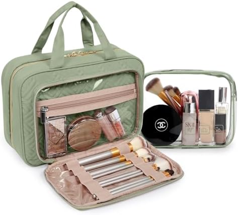 Toiletry Bag Smart Hanging Travel Makeup Organizer TSA Approved Transparent | Travel Makeup Organizer with Hanging Feat