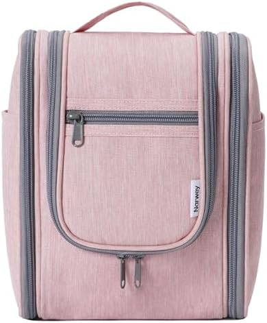 Narwey Large Blue Leaf Hanging Toiletry Bag for Women Travel and Men Cosmetics Organizers