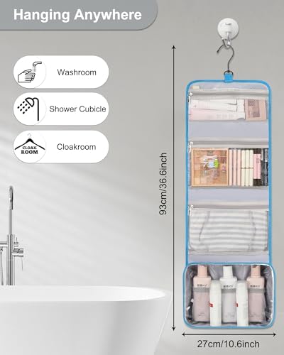 Relavel Travel Toiletry Bag for Men, Large Capacity Travel Kit, Hanging Toiletry Bag for Women