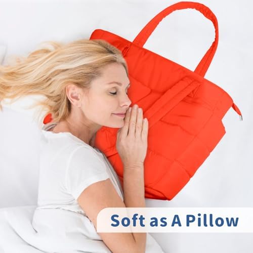 TOPDesign Lightweight Puffy Handbag for Women Travel TOPDesign Quilted Shoulder Bag for Women Work TOPDesign Puffer Tote