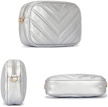 Herald Chevron Quilted Small Crossbody Bag for Women - Camera Side Shoulder Bag, 2 Sizes, Coin Purse Included Herald Che