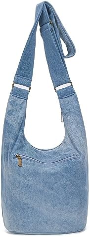 Coton Pose Women's Hippie Crossbody Bag - Top Zip Large Capacity Canvas Sling Bag - Handmade Jacquard Cloth
