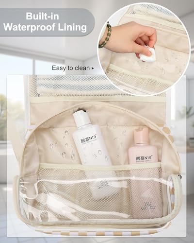 Relavel Travel Toiletry Bag for Men, Large Capacity Travel Kit, Hanging Toiletry Bag for Women