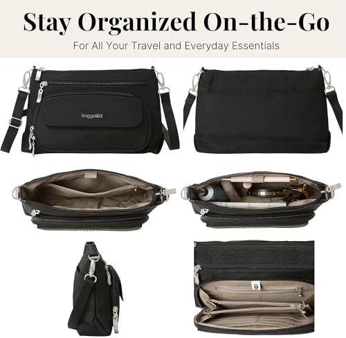 Baggallini Original RFID Protected Lightweight Nylon Zippered Travel Purse for Women ClimatePartner Certified