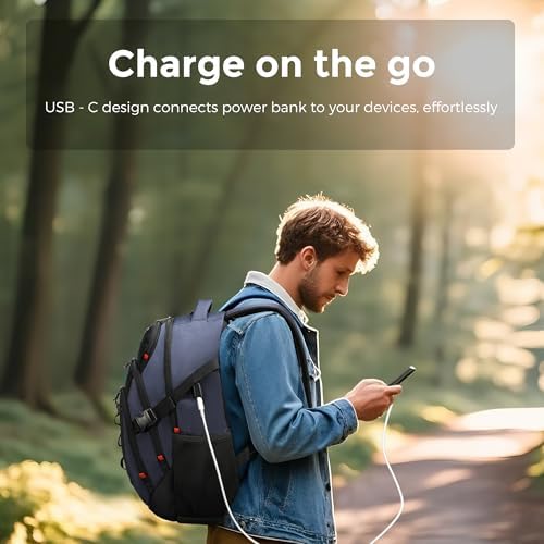 Swissdigital Design Laptop Backpack with USB Charging Port | Men's 15.6 Inches Fit 31L Travel Backpack | Blue/Black | SD