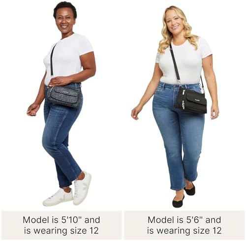 Baggallini Original RFID Protected Lightweight Nylon Zippered Travel Purse for Women ClimatePartner Certified