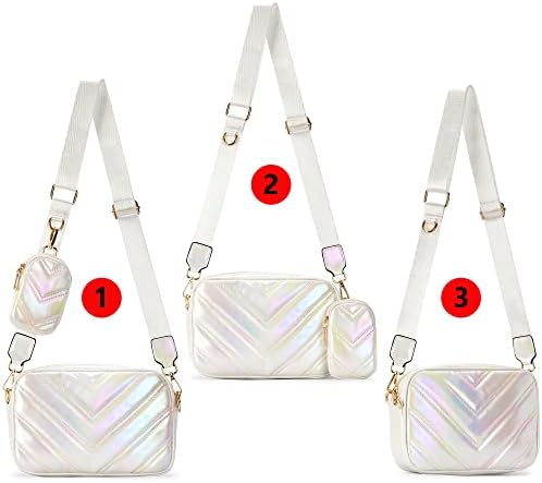 Herald Chevron Quilted Small Crossbody Bag for Women - Camera Side Shoulder Bag, 2 Sizes, Coin Purse Included Herald Che