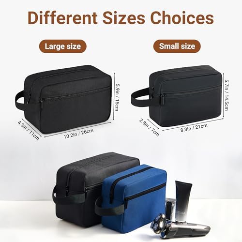 Elviros Lightweight Travel Toiletry Bag for Women and Men Travel Essentials Gifts for Men(Navy Blue) Global Recycled Sta
