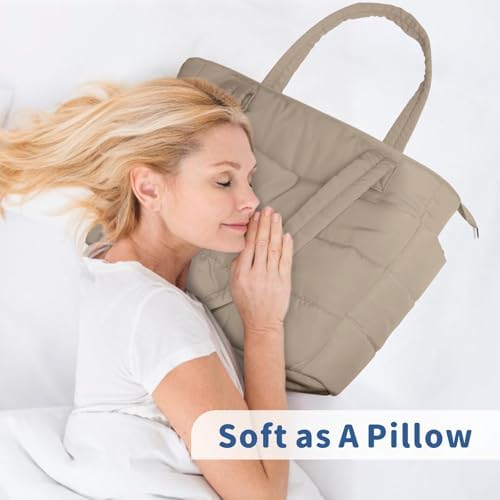 TOPDesign Lightweight Puffy Handbag for Women Travel TOPDesign Quilted Shoulder Bag for Women Work TOPDesign Puffer Tote