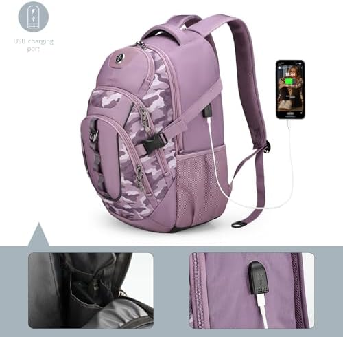 Swissdigital Design Laptop Backpack with USB Charging Port | Men's 15.6 Inches Fit 31L Travel Backpack | Blue/Black | SD