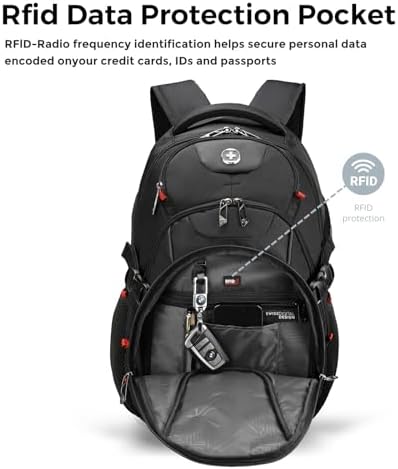 Swissdigital Design Laptop Backpack with USB Charging Port | Men's 15.6 Inches Fit 31L Travel Backpack | Blue/Black | SD