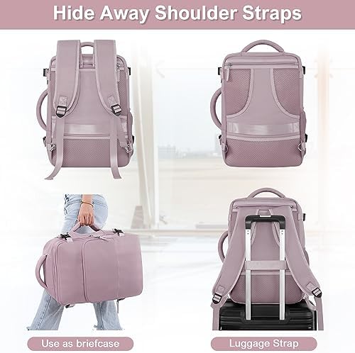 Women's Flight Approved Travel Backpack with USB Charging, Lightweight & Waterproof, Ideal for College, Work and Travel