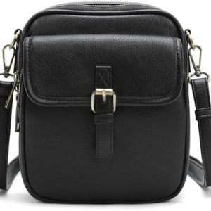 Goinsound Vegan Leather Crossbody Bag for Women & Men | Vintage Design Crossbody Shoulder Purse with Card Slots | Goins