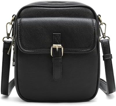 Goinsound Vegan Leather Crossbody Bag for Women & Men | Vintage Design Crossbody Shoulder Purse with Card Slots | Goins