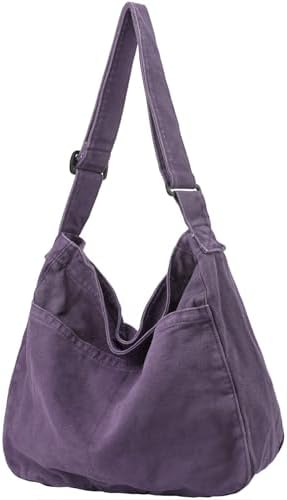 Dainaotm Canvas Tote Bag Casual Hobo Crossbody Shoulder Bag for Women Large Purse Messenger Bag Travel Work Dainaotm Can