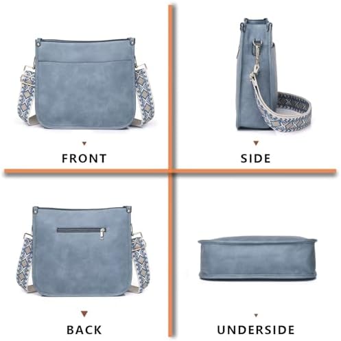 AUYOCO Vegan Leather Crossbody Bags for Women Handbag with Guitar Strap Zipped Pockets AUYOCO Vegan Leather Crossbody