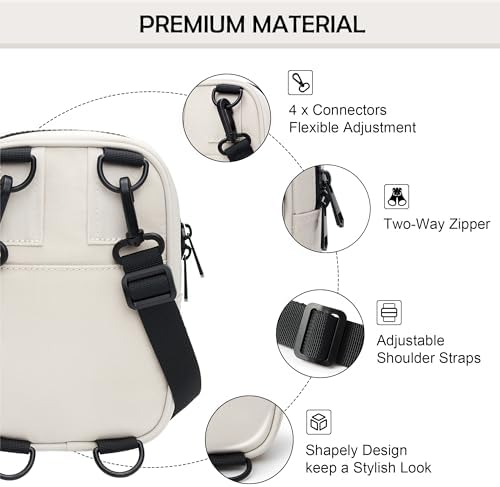 KALIDI Multi Position Crossbody Sling Bag for Women Men with Adjustable Strap