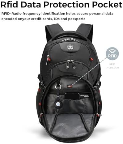 Swissdigital Design Laptop Backpack with USB Charging Port | Men's 15.6 Inches Fit 31L Travel Backpack | Blue/Black | SD