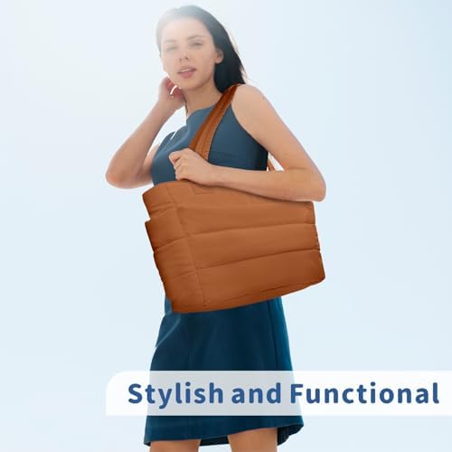 TOPDesign Lightweight Puffy Handbag for Women Travel TOPDesign Quilted Shoulder Bag for Women Work TOPDesign Puffer Tote