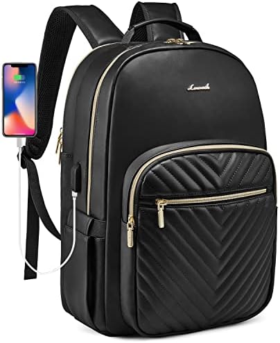 Laptop Backpack Purse for Women Work Travel Black OEKO-TEX STANDARD 100 Laptop Backpack Purse for Women College Black Qu