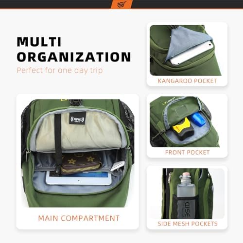 SKYSPER Anti-RFID Crossbody Sling Backpack for Women Men(Army Green) SKYSPER Travel Hiking Crossbody Bag for Women Men