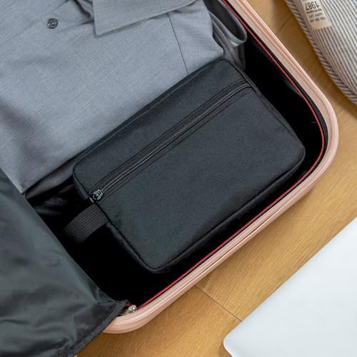 Elviros Lightweight Travel Toiletry Bag for Women and Men Travel Essentials Gifts for Men(Navy Blue) Global Recycled Sta