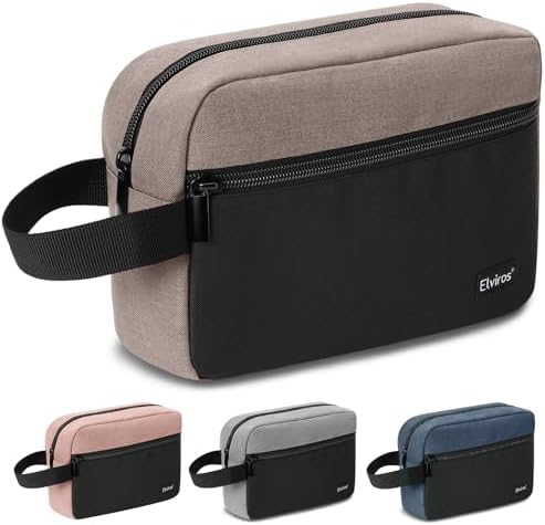 Elviros Lightweight Travel Toiletry Bag for Women and Men Travel Essentials Gifts for Men(Navy Blue) Global Recycled Sta