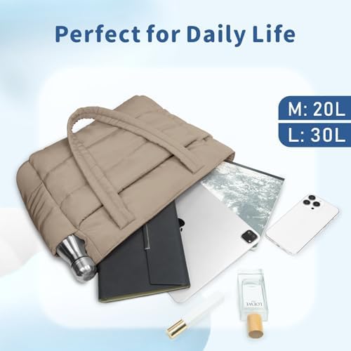 TOPDesign Lightweight Puffy Handbag for Women Travel TOPDesign Quilted Shoulder Bag for Women Work TOPDesign Puffer Tote