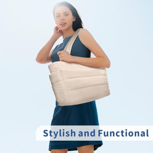 TOPDesign Lightweight Puffy Handbag for Women Travel TOPDesign Quilted Shoulder Bag for Women Work TOPDesign Puffer Tote