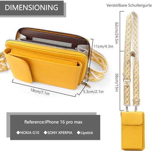 Women's Small PU Leather Crossbody Bag for Phone, 7 Inches | DBPBToU Women's PU Leather Crossbody Phone Purse, 7 Inches