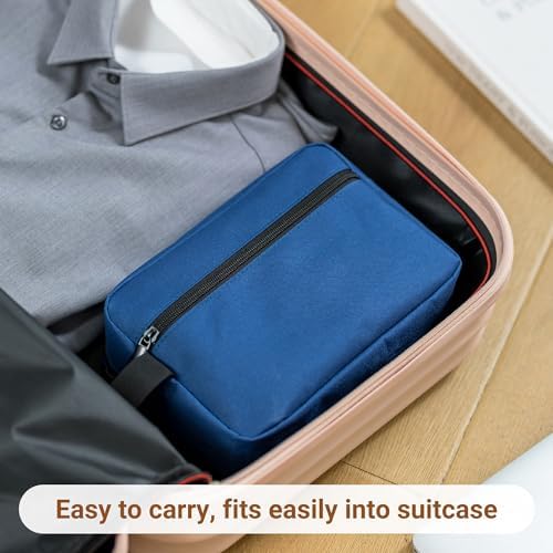 Elviros Lightweight Travel Toiletry Bag for Women and Men Travel Essentials Gifts for Men(Navy Blue) Global Recycled Sta