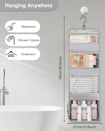 Relavel Travel Toiletry Bag for Men, Large Capacity Travel Kit, Hanging Toiletry Bag for Women