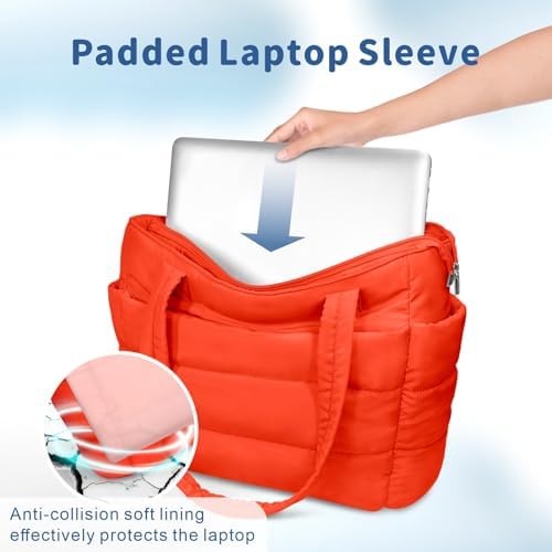 TOPDesign Lightweight Puffy Handbag for Women Travel TOPDesign Quilted Shoulder Bag for Women Work TOPDesign Puffer Tote