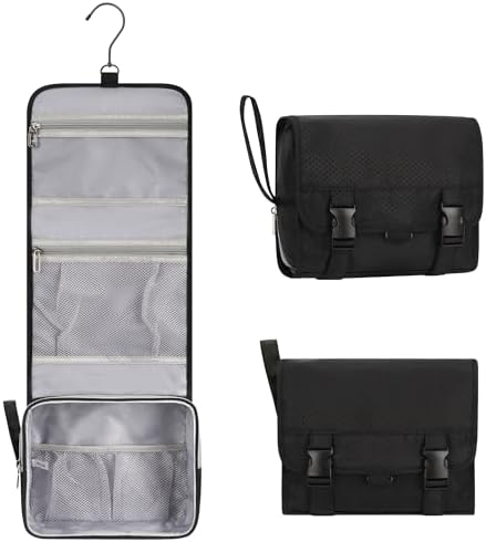 Relavel Travel Toiletry Bag for Men, Large Capacity Travel Kit, Hanging Toiletry Bag for Women