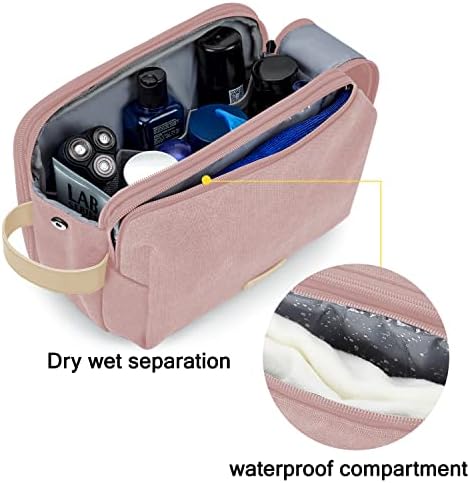 Men's Water-resistant Toiletry Bag - BAGSMART Dopp Kit Canvas Travel Organizer - Black - Large - Image 33