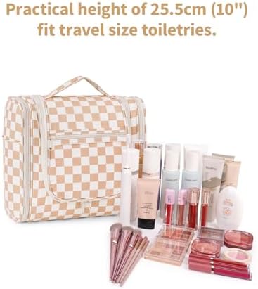 Narwey Large Blue Leaf Hanging Toiletry Bag for Women Travel and Men Cosmetics Organizers