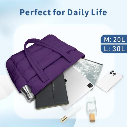 TOPDesign Lightweight Puffy Handbag for Women Travel TOPDesign Quilted Shoulder Bag for Women Work TOPDesign Puffer Tote