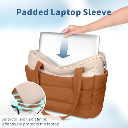 TOPDesign Lightweight Puffy Handbag for Women Travel TOPDesign Quilted Shoulder Bag for Women Work TOPDesign Puffer Tote