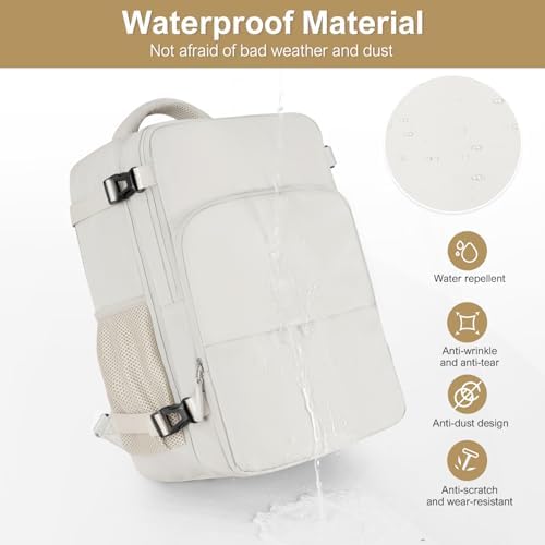 Women's Flight Approved Travel Backpack with USB Charging, Lightweight & Waterproof, Ideal for College, Work and Travel