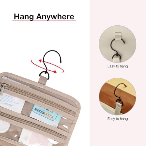 Toiletry Bag Smart Hanging Travel Makeup Organizer TSA Approved Transparent | Travel Makeup Organizer with Hanging Feat