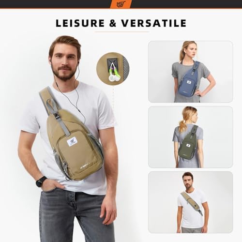 SKYSPER Anti-RFID Crossbody Sling Backpack for Women Men(Army Green) SKYSPER Travel Hiking Crossbody Bag for Women Men