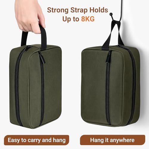 Elviros Lightweight Travel Toiletry Bag for Women and Men Travel Essentials Gifts for Men(Navy Blue) Global Recycled Sta