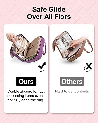 Toiletry Bag Smart Hanging Travel Makeup Organizer TSA Approved Transparent | Travel Makeup Organizer with Hanging Feat
